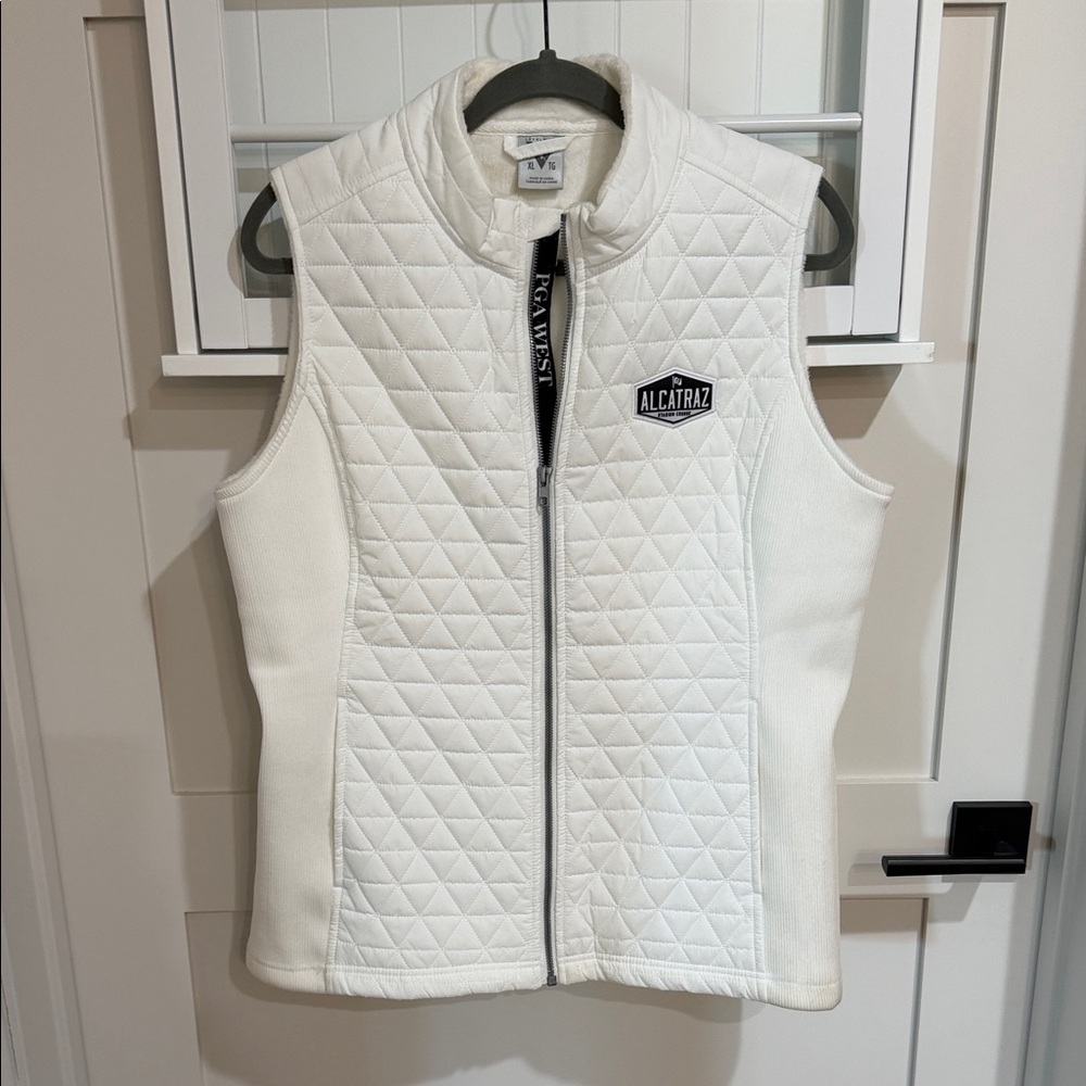 PGA West Alcatraz Women's White Quilted Vest